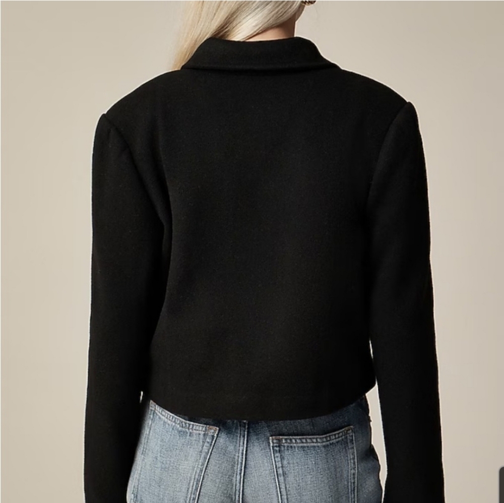 J. Crew Black Cropped Lady Jacket Size Large - Picture 3 of 4